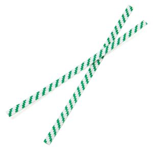 TT4WGS White/Green Stripe Paper Twist Tie - 4