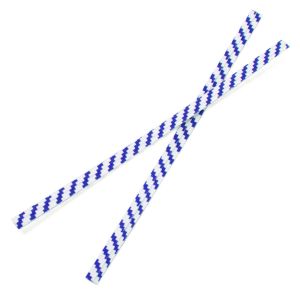 TT6WBS White/Blue Stripe Paper Twist Tie - 6