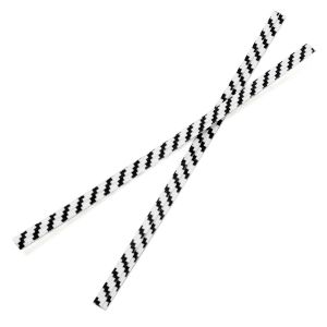 TT6WKS White/Black Stripe Paper Twist Tie - 6
