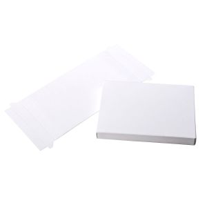 WH10 Clear-Top Card Boxes White - 3 3/4
