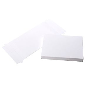 WH3 Clear-Top Card Boxes White -   4 1/2