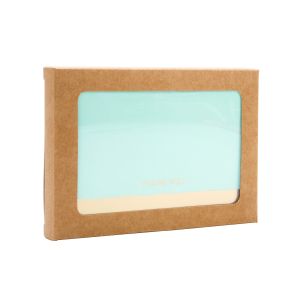 WKRG10 Kraft Window Boxes with glued in PET Sheet – 3 ¾” x 5 3/16” x 5/8”