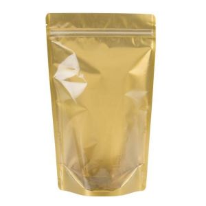 ZBGGC4 Gold Backed Zipper Pouch Gusset Bag - 6 3/4