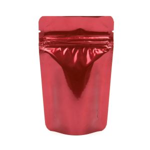 ZBGM1R Metallized Red Stand Up Zipper Pouch – 3 1/8” x 2” x 5 1/8”