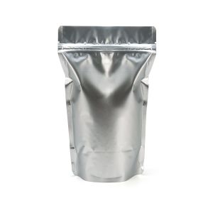 ZBGM3S Metallized Silver Stand Up Zipper Pouch – 5 1/8” x 3 1/8” x 8 1/8”