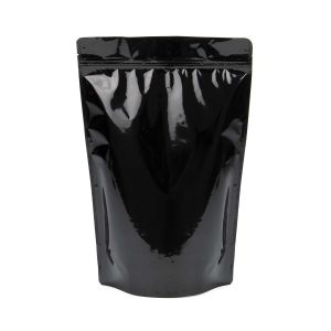ZBGM5B Metallized Black Stand Up Zipper Pouch – 8 ¼” x 3 ½” x 11 ½”