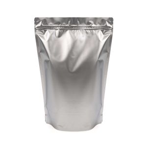 ZBGM5S Metallized Silver Stand Up Zipper Pouch – 8 ¼” x 3 ½” x 11 ½”