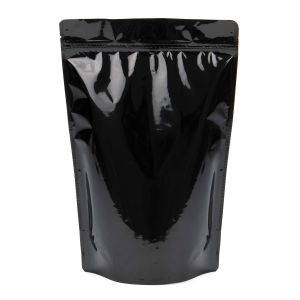 ZBGM6B Metallized Black Stand Up Zipper Pouch – 9” x 4 ¾” x 13 ½”