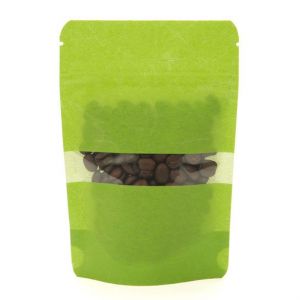 ZBGR2GR Green Rice Paper Stand Up Zipper Pouch with Window -  4