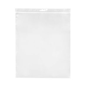 ZE1012V 2 Mil Crystal Clear Zip Bags – 10” x 12” (Euro Hang Hole - With Vent Hole)