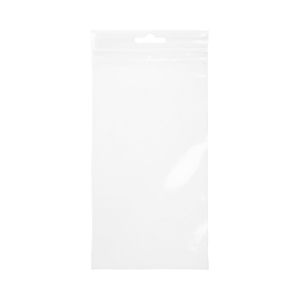 ZE48V 2 Mil Crystal Clear Zip Bags – 4” x 8” (Euro Hang Hole - With Vent Hole)