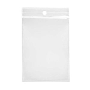 ZR13Q4 2 Mil Crystal Clear Zip Bags – 1 ¾” x 4” (Round Hang Hole)