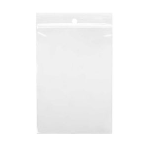 ZR35 2 Mil Crystal Clear Zip Bags – 3” x 5” (Round Hang Hole)