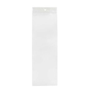 ZR5H16 2 Mil Crystal Clear Zip Bags – 5 ½” x 16” (Round Hang Hole)