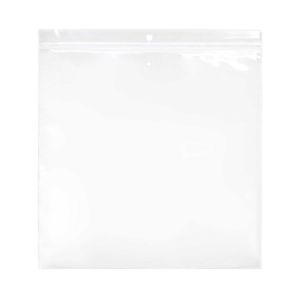 ZR88V 2 Mil Crystal Clear Zip Bags – 8” x 8” (Round Hang Hole - With Vent Hole)
