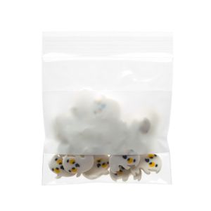 ZWC33 2 Mil Crystal Clear Zip Bags – 3” x 3” (White Block)