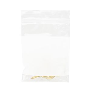 ZWC34 2 Mil Crystal Clear Zip Bags – 3” x 4” (White Block)