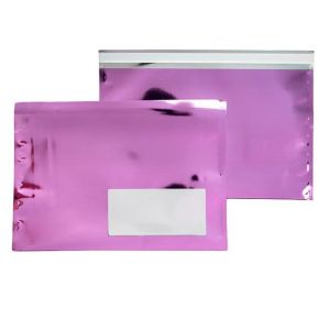 MMW96PK Metallic Pink Glamour Mailer + Window - 9 1/2