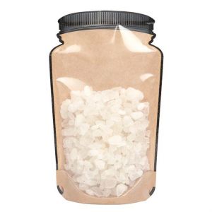 SP7KC Kraft Mason Jar Shaped Pouch with Clear Front - 6