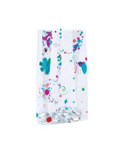 CG3BF Butterfly Printed Gusset Bag - 3 1/2" x 2" x 7 1/2"