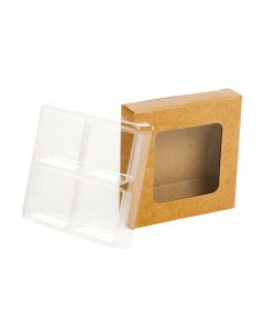 CNDY277 Kraft Artisan Candy Box Set (Holds 4) – 2 ¾” x 2 11/16” x 13/16”