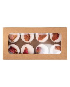CNDYR273 Round-shaped Kraft Artisan Candy Box Set (Holds 8) – 2 3/4" x 5 7/16" x 13/16"