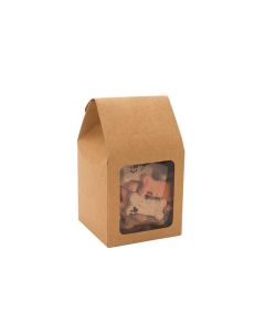 FS320 Kraft Tapered Box with Window – 3 ½” x 3 ½” x 6 ½”