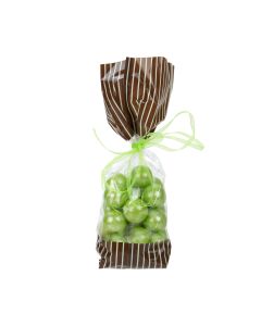 G2BNC Brown with Cream Stripe Printed Gusset Bag - 2 5/8" x 1 7/8" x 10 3/4"
