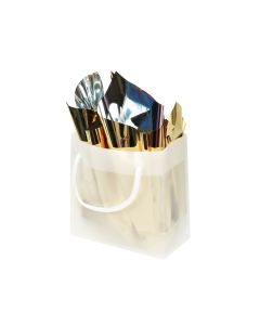 G66FT1 Small Gift Bag Frosted Glossy - 6 5/16" x 3" x 6 5/16"