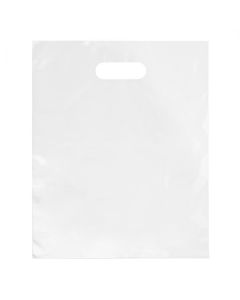 H1215CL1R Clear Recycled Die Cut Handle Shopping Bags - 12" x 15"