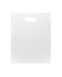 H1215WT1 White Die Cut Handle Shopping Bags - 12" x 15"