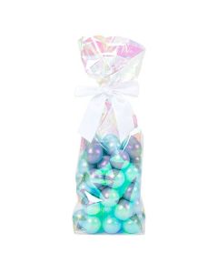 HFGPB16 Iridescent Flat Bottom Gusset Bag with Paper Insert - 3 1/2" x 2 1/4" x 12"