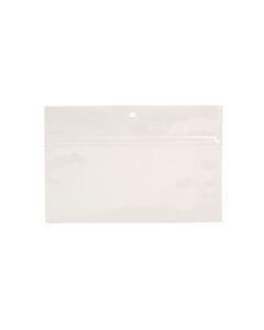 HZBB2MW White Zip Top Hanging  Bag – 6” x 2 ¾”