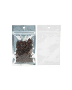 HZBB3CW Zip Top Hanging  Bag – Clear Front/White Back – 3” x 4 ½”