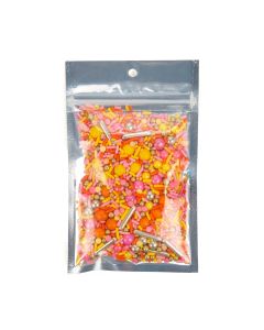 HZBB4CG Zip Top Hanging  Bag – Clear Front/Gold Back – 3 5/8” x 5”