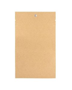 HZBB4K Kraft Zip Top Hanging Bag - 3 5/8" x 5"