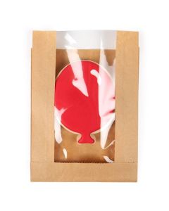 KBB6 Kraft Bread Bag with Window - 5 1/8" x 1 1/8" x 7"