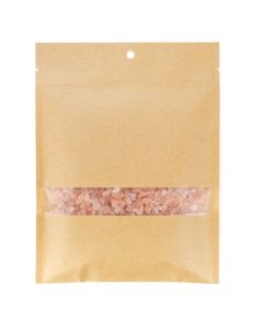 KHS57MW Matte Kraft Flat Heat Seal Bag with Window - 5" x 7"