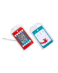 LUGTAGKIT Clear Vinyl Luggage Tag and 6" Worm Loop - 2 3/4" x 4 1/8"