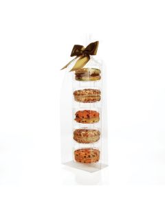 MBG1  Macaron Bag Set for 5 cookies -  2 3/4" x 2" x 10"