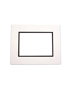 MD20051 11" x 14" Import Decorative Double Mat Ivory with Black reveal 7 5/8" x 9 5/8" Opening