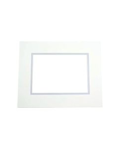 MD20059 5" x 7" Import Decorative Double Mat Ivory with Silver reveal 2 5/8" x 4 5/8" Opening