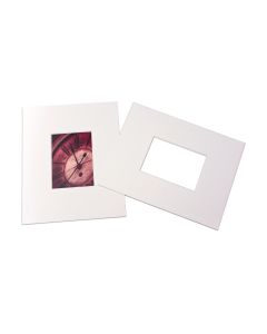 MS31001 Decorative Single Mat (thick) White 8" x 10" ~ Opening 3 1/2" x 5 1/2"