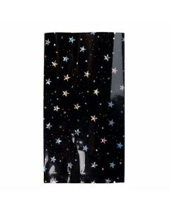 SVP35HHB Black Holographic Stars Premium Metallized Heat Seal Bags 2.6 Mil - 3" x 5 1/2"