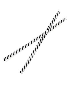 TT4WKS White/Black Stripe Paper Twist Tie - 4" x 5/32"