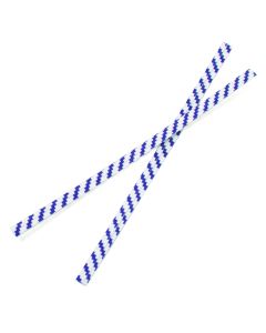 TT6WBS White/Blue Stripe Paper Twist Tie - 6" x 5/32"