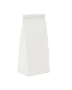 TTB1W White Kraft Tin Tie Bag - 3 1/2" x 2 3/8" x 7 3/4"
