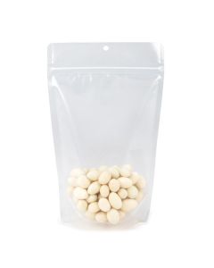 ZBGERR7 Clear Recyclable Stand Up Zipper Pouch with RETAIN™ - 5 7/8" x 3 1/2" x 9 1/8"