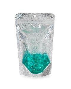 ZBGHI3C Holographic Ice Backed Stand Up Zipper Pouch - 5 1/8" x 3 1/8" x 8 1/8"