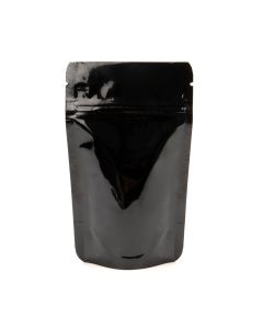 ZBGM1B Metallized Black Stand Up Zipper Pouch – 3 1/8” x 2” x 5 1/8”